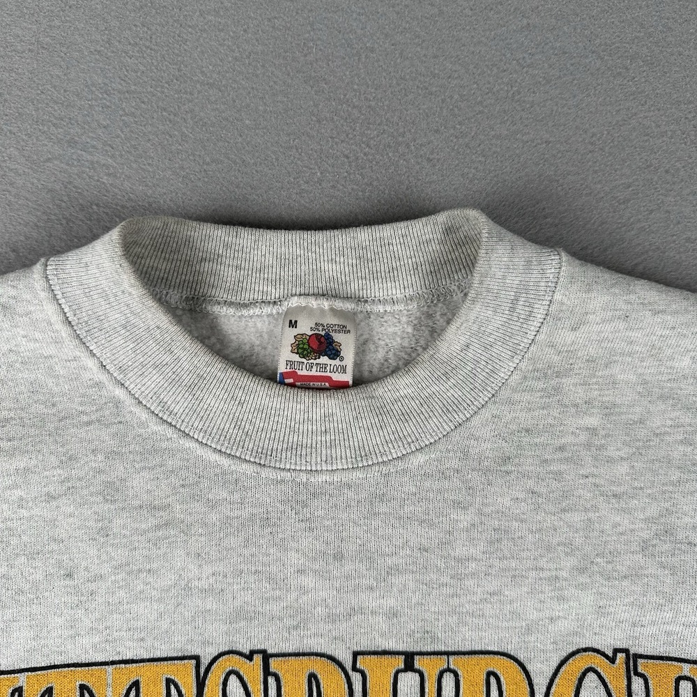 Vtg 90s Pittsburg Steelers Sweatshirt Men's Medium Gray Helmet Logo Crew Neck - Picture 6 of 16